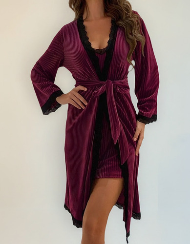 Pijamas Dama Ropa Para Dormir Batas Terciopelo Bata Satin