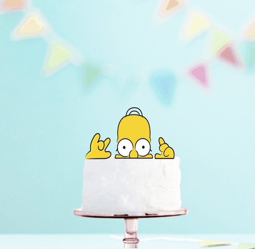 Imagen 1 de 5 de Adornó Para Tortas Homero Simpson Cake Topper Personalizado