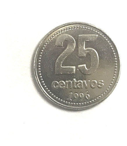 Monedas Argentinas: 25 Centavos 1996 N° Finos Sc