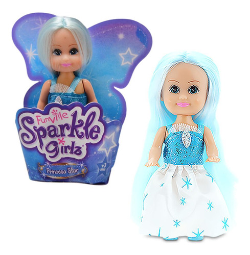 Boneca Sparkle Girlz Mini Princesa Star Azul Dtc 4751