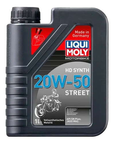 Aceite Liqui Moly 20w50 Motorbike Hd Synth Street 4t 1 Ltrs