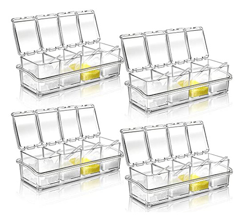 Caja De Condimentos Transparente Bokon De 4 Piezas Con Cucha