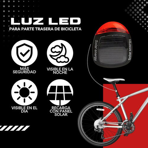 ** Luz Led Trasera For Bicicleta Lampara Solar Recargable