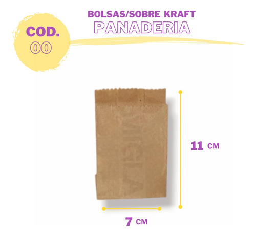 Bolsa Papel Kraft Panadería N° 00 X1000