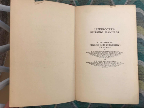 Livro Antigo Usado Nursing Manuals Lippincots 1926 Em Ingles
