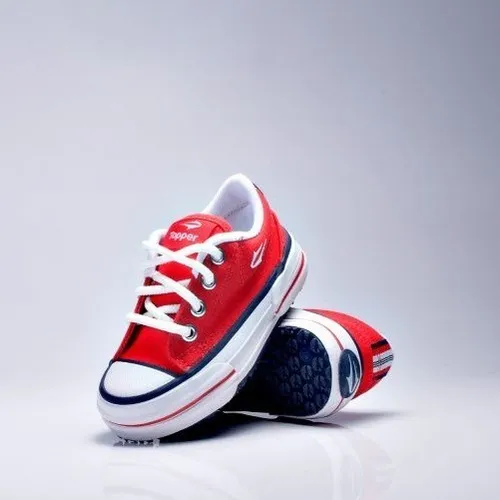 Zapatillas topper de lona rojas sales
