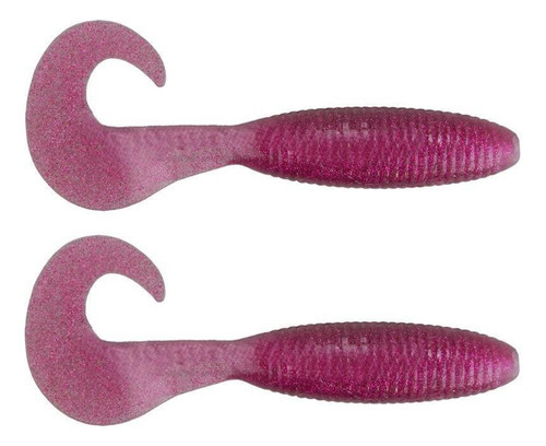 Isca Pesca Artificial Grub Soft Black Pearl 8cm 2un Pink Cor Roxo