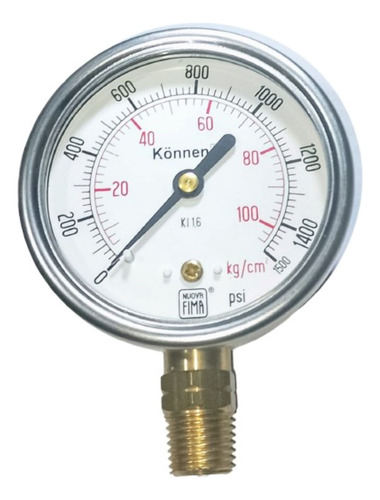 Manometro Nuova Fima Konnen 0-100 Kg/cm/ 1500 Psi