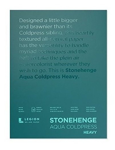 Legion Stonehenge Aqua Pesado Acuarela Bloque 300 Lb Prensa