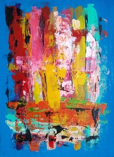 Imagen 1 de 2 de Cuadro Pintura Abstracto Acrílicos Sobre Tela Y Bastidor