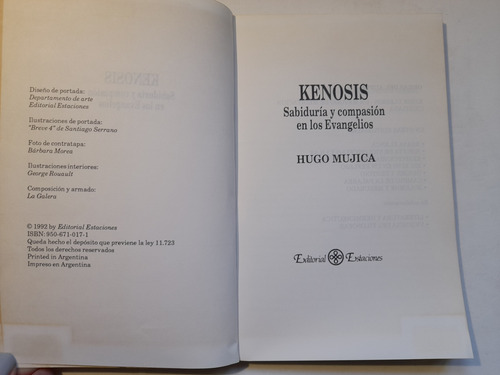 Kenosis Sabiduría Y Compasion En Los Evangelios H. Mujica. W (Usado)