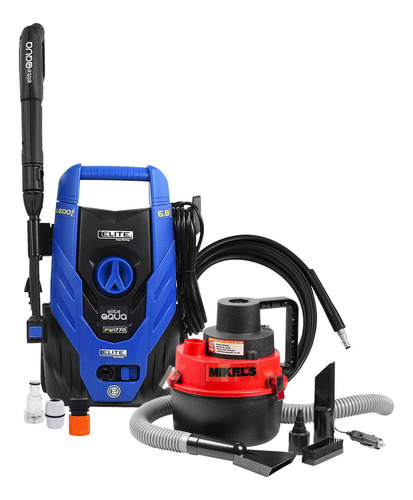 Hidrolavadora Eléctrica Elite 1600 Psi + Aspiradora Color Azul Frecuencia 60 Hz
