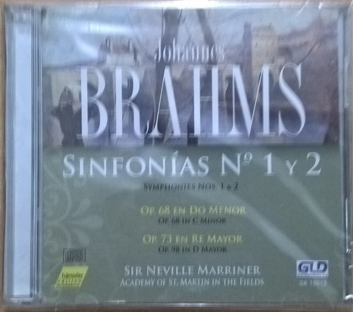 J. Brahms Cd: Sinfonias N° 1 Y 2 ( Argentina - Cerrado )