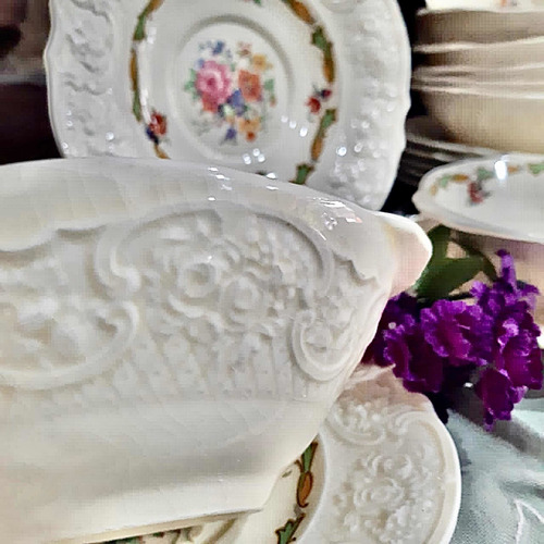 4 Platitos Y 8 Compoteras Loza Inglesa Crown Ducal Ware