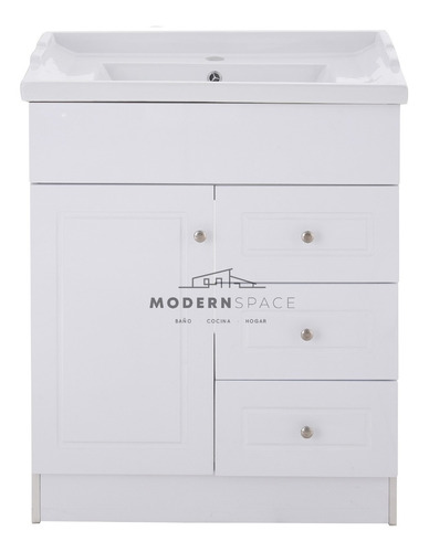 Mueble Vanitorio Lacado Blanco 70x47 Cm Completo