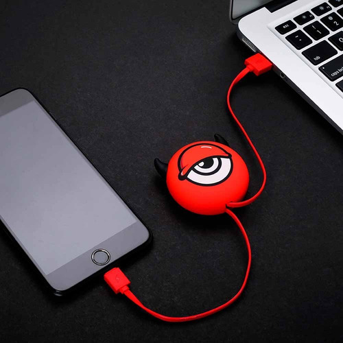 Cabo Usb Retrátil X-monster (iPhone) Cor Vermelho
