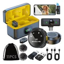 Comprar Cddgl Micrófono De Solapa Inalámbrico 2en1,micrófono De Solapa Inalámbrico Para iPhone Tipo C,mini Micrófono Portátil Profesional Para Teléfono Móvil Con Estuche De Carga,admite Videos De Vlog, Tiktok
