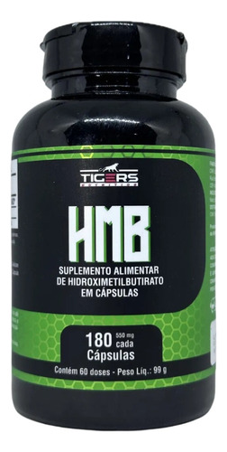 Hmb 180 Cápsulas 1650mg Tigers Nutrition - Premium Sabor Sem Sabor