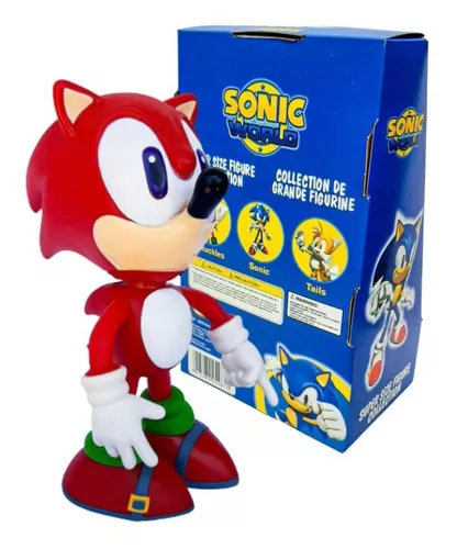 Boneco Sonic Vermelho Action Figure Knucles + Sonic Azul - R'B
