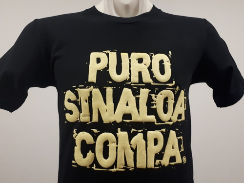 2 Playeras Puro Sinaloa Compa Frase Psc Color Negro Culiacán