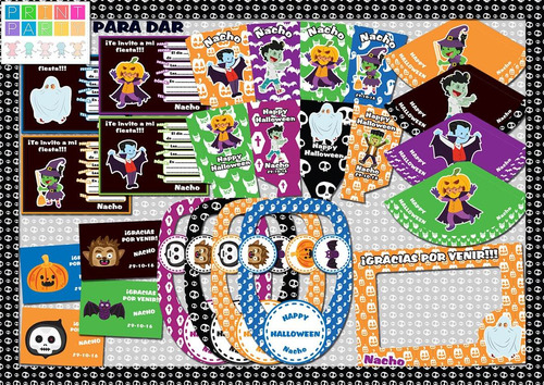 Halloween 4 Kit Imprimible Personalizado Incluye Candy Bar