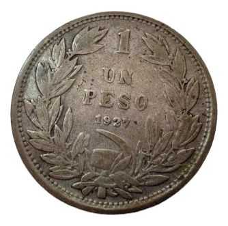 Moneda Chile 1 Peso 1927 Plata 0,5 (x25