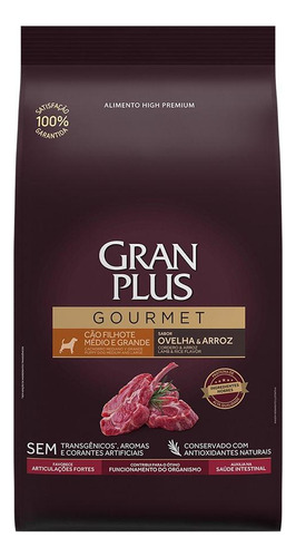 Ração Gran Plus Gourmet Cães Filhotes Médio E Grande 15kg