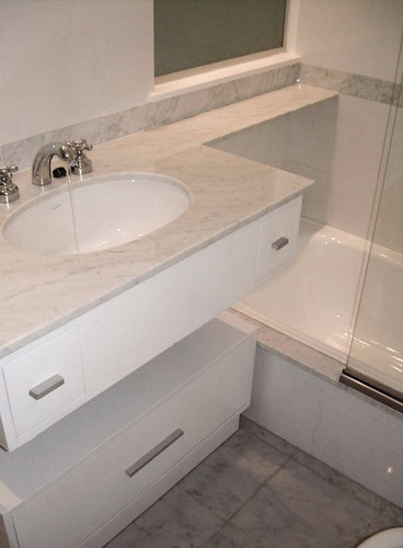 Mesada Mármol Carrara, Baño, Toilette - Forma Y Diseño