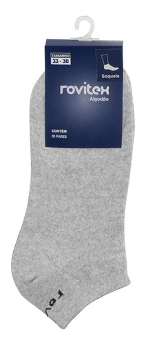 Meia Algodão Kit Com 3 Pares Soquete Rovitex