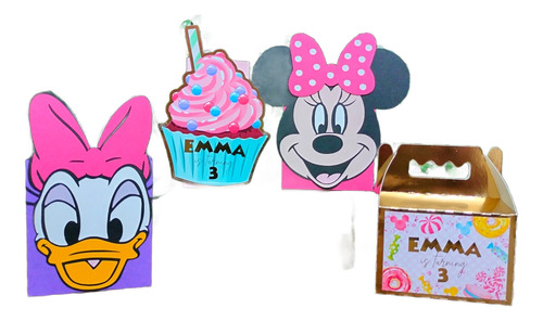 Cajitas Temáticas Para Mesa De Dulces Mickey Y Minnie Mouse Rojo