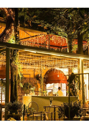 Imagen 6 de 9 de Cortina Luces Lluvia 100 Led 3 Mts Navidad Efectos Eventos
