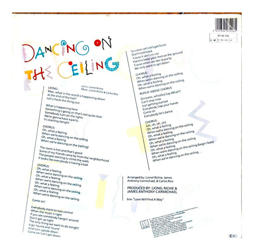 Lionel Richie - Dancing On The Ceiling | 12 Maxi Single Usa (Usado)