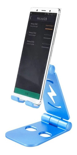 Soporte Universal Plegable Antiderrapante Tablet Celular Color Azul celeste