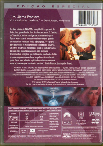 Dvd Jornada Nas Estrelas 5 A Última Fronteira