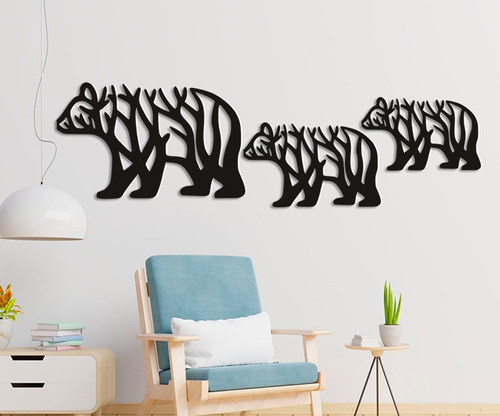 Regalo Decoración De Pared De Oso Cortada Con Láser