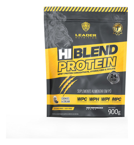 Suplemento Em Pó Leader Nutrition  Premium Hi Blend Protein 900g Proteínas Hi Blend Protein 900g Sabor  Cookies E Cream Em Refill De 900g