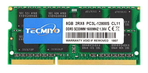Imagen 1 de 1 de Memoria Ram Laptop 8 Gb Tecniyo Ddr3l Pc3 12800