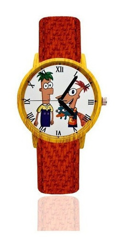 Reloj Phineas Y Ferb Estilo Madera Tureloj