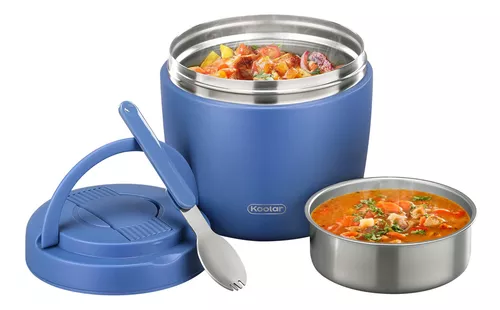 Tupper Térmico 900 Ml Comida Caliente Y Almuerzo Acero Inoxi