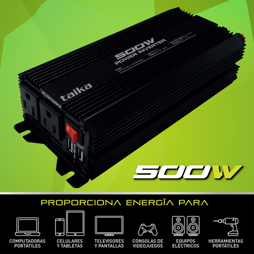 Inversor De Voltaje Taika 500 Watts Tk-pw500