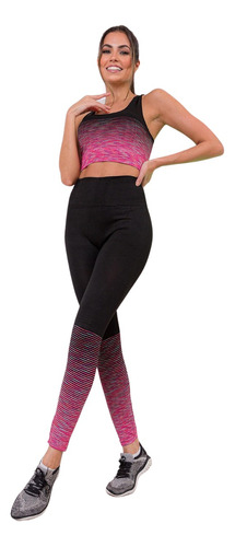 Conjunto Fitness Legging E Top Roupa Academia Yoga Pilates