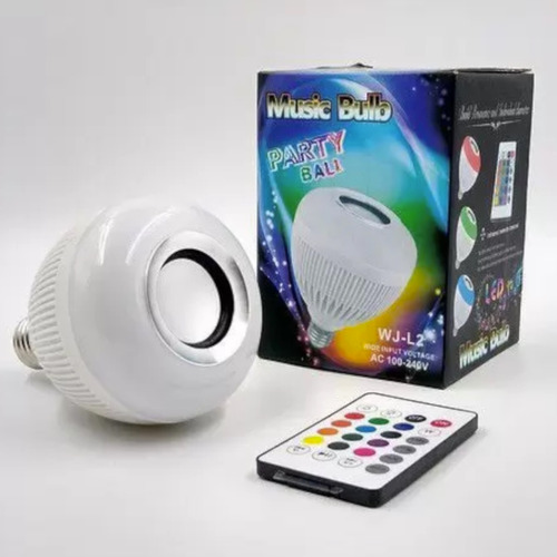 Lampada Caixa De Som Led Rgb Bluetooth Contr Remoto 110/220v