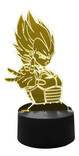 Anime Drogan Ball Vegeta Figura Led Luz De Noche 3d