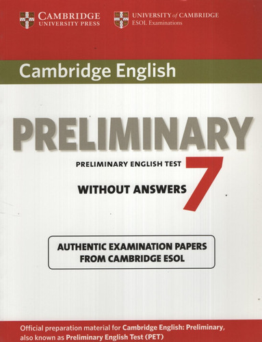 Cambridge Preliminary English Test 7 (pet) - Student's Book