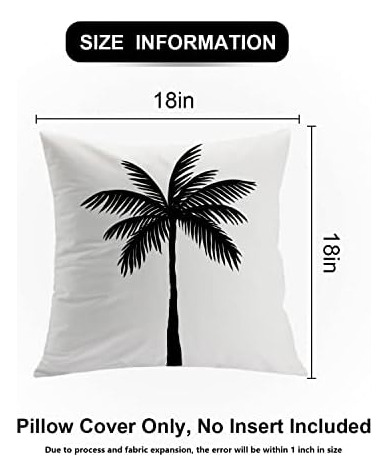 Shrahala Funda De Almohada Decorativa Con Silueta De Palmera