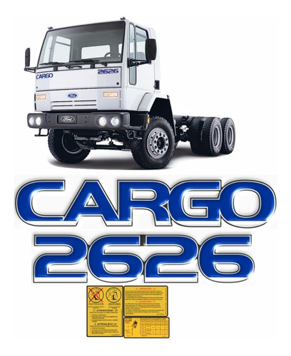 Kit Adesivo Compatível Com Ford Cargo 2626 Emblema Kit73 Cor PADRÃO