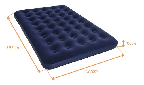 Imagen 5 de 9 de Colchon Inflable 2 Plazas Bestway 191x137x22 Cm