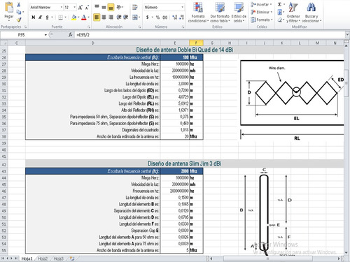 Planilla De Calculo Para Diseñar Antenas