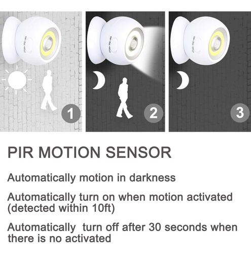 Lebote - Luz Sensor De Movimiento, Funciona Pilas, Func...