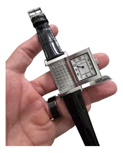 Reloj Premium Compatible Jger Reverso Negro Acero Blanco (Reacondicionado)